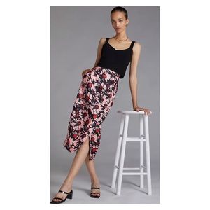 NWOT Anthropologie EXQUISE Slim Floral Embellished Wrap Skirt Size Small